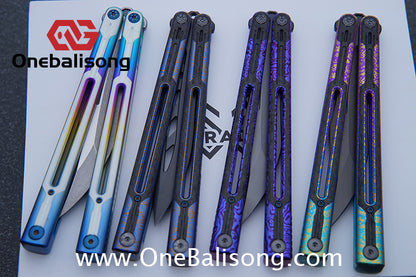 RAD Cygnus V2 Genuine Balisong Titanium-6AL-4V Handle CPM-S35VN Stainless Steel Live Blade Bushing