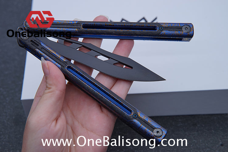 RAD Cygnus V2 Genuine Balisong Titanium-6AL-4V Handle CPM-S35VN Stainless Steel Blade Bushing