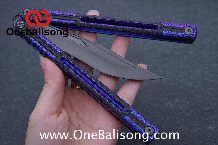 RAD Cygnus V2 Genuine Balisong Titanium-6AL-4V Handle CPM-S35VN Stainless Steel Blade Bushing