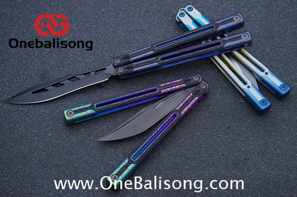 RAD Cygnus V2 Genuine Balisong Titanium-6AL-4V Handle CPM-S35VN Stainless Steel Live Blade Bushing