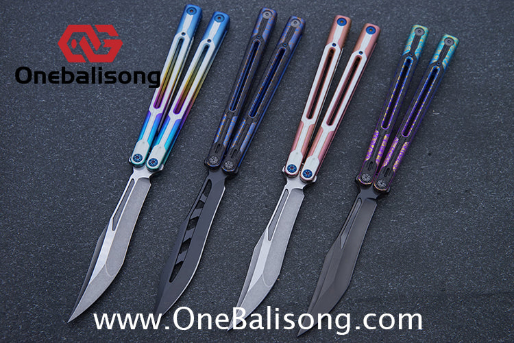 RAD Cygnus V2 Genuine Balisong Titanium-6AL-4V Handle CPM-S35VN Stainless Steel Blade Bushing