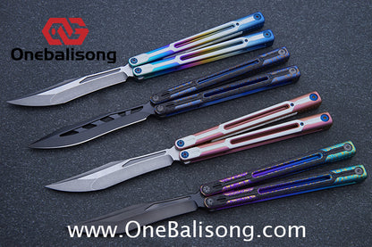 RAD Cygnus V2 Genuine Balisong Titanium-6AL-4V Handle CPM-S35VN Stainless Steel Live Blade Bushing