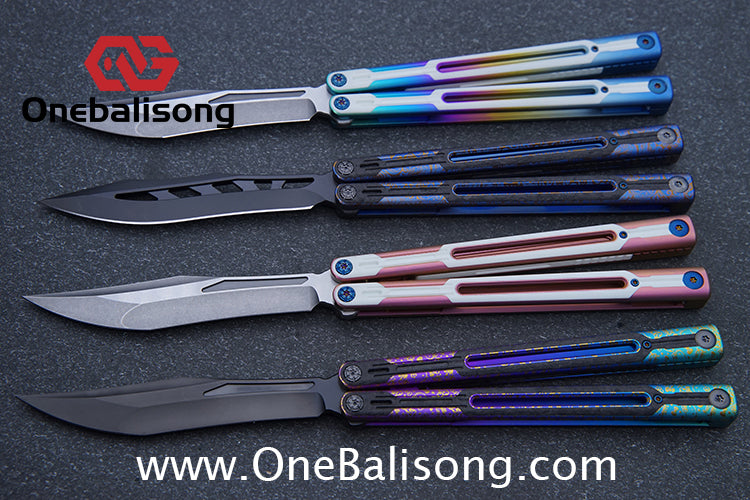 RAD Cygnus V2 Genuine Balisong Titanium-6AL-4V Handle CPM-S35VN Stainless Steel Blade Bushing