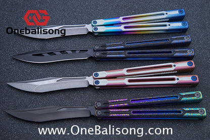 RAD Cygnus V2 Genuine Balisong Titanium-6AL-4V Handle CPM-S35VN Stainless Steel Live Blade Bushing