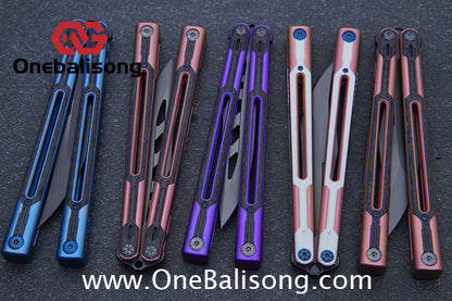 RAD Cygnus V2 Genuine Balisong Titanium-6AL-4V Handle CPM-S35VN Stainless Steel Live Blade Bushing