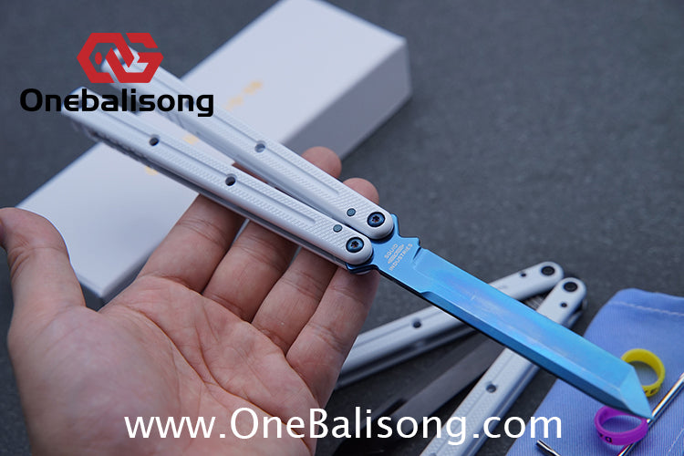 Cold Blade Kraken Balisong Ceramic Coating Aluminum Alloy Handle Stainless Steel Step Fake Blade Bushing