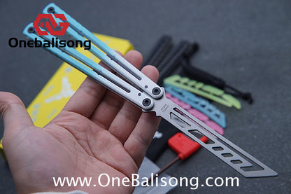 YY Noctilucent Steel Kraken Balisong Clone  Stainless Steel Handle Stainless Steel Blade Bushings