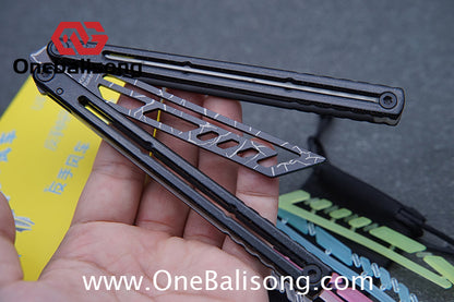 YY Noctilucent Steel Kraken Balisong Clone  Stainless Steel Handle Stainless Steel Blade Bushings
