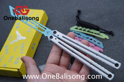 YY Noctilucent Steel Kraken Balisong Clone  Stainless Steel Handle Stainless Steel Blade Bushings