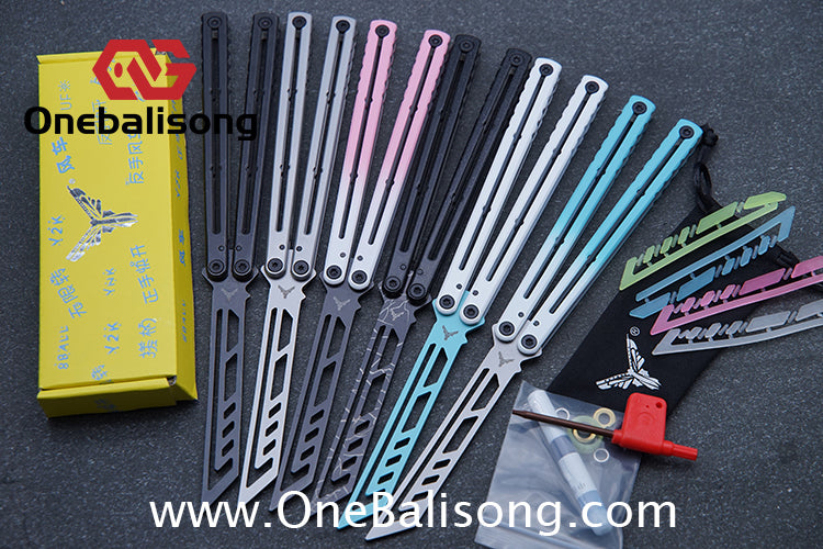 YY Noctilucent Steel Kraken Balisong Clone  Stainless Steel Handle Stainless Steel Blade Bushings
