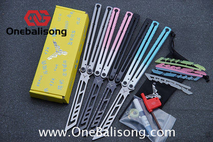 YY Noctilucent Steel Kraken Balisong Clone  Stainless Steel Handle Stainless Steel Blade Bushings