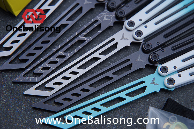 YY Noctilucent Steel Kraken Balisong Clone  Stainless Steel Handle Stainless Steel Blade Bushings