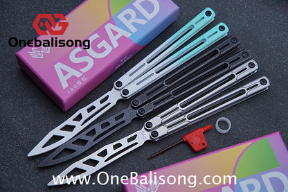 Asgard Steel Cygnus Balisong ABS Patch/Coating/Stainless Steel Handle Stainless Steel Blade Bushings