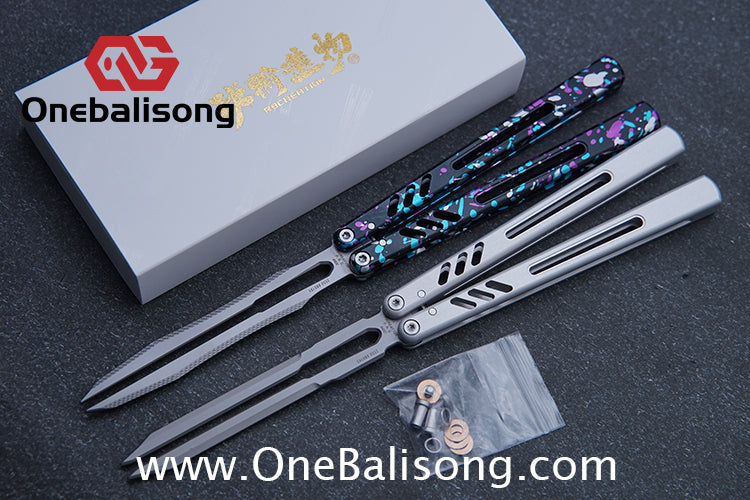 Class Loss Creation 8801 Balisong Aluminum Alloy Handle Stainless Steel Tuning Fork Blade Bushings