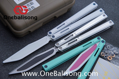 H-air Knicks Balisong Seven Series Aluminum Alloy Handle Stainless Steel Blade Bushings