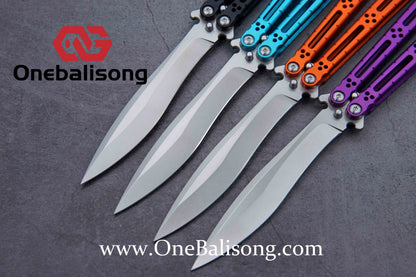theone HOM Aluminum bas Balisong clone Aluminum alloy handle stainless steel blade Bushing