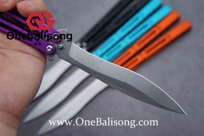 theone HOM Aluminum bas Balisong clone Aluminum alloy handle stainless steel blade Bushing