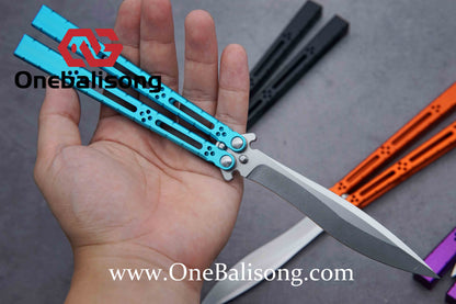 theone HOM Aluminum bas Balisong clone Aluminum alloy handle stainless steel blade Bushing
