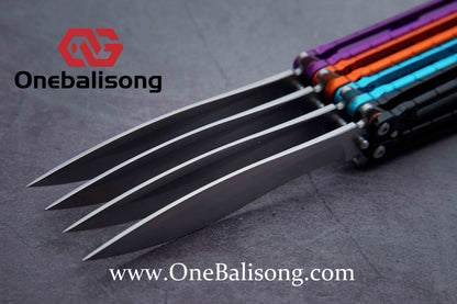 theone HOM Aluminum bas Balisong clone Aluminum alloy handle stainless steel blade Bushing