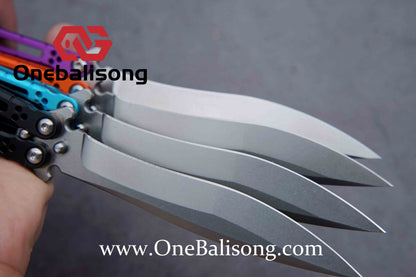 theone HOM Aluminum bas Balisong clone Aluminum alloy handle stainless steel blade Bushing