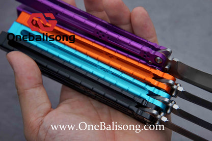 theone HOM Aluminum bas Balisong clone Aluminum alloy handle stainless steel blade Bushing