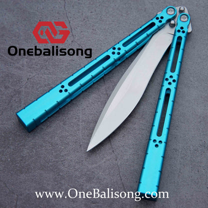 theone HOM Aluminum bas Balisong clone Aluminum alloy handle stainless steel blade Bushing