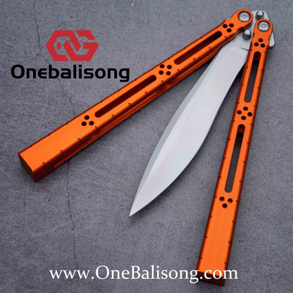 theone HOM Aluminum bas Balisong clone Aluminum alloy handle stainless steel blade Bushing