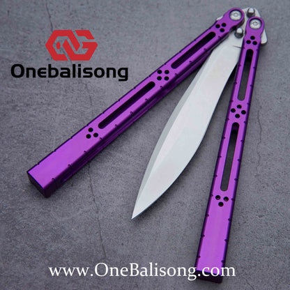 theone HOM Aluminum bas Balisong clone Aluminum alloy handle stainless steel blade Bushing