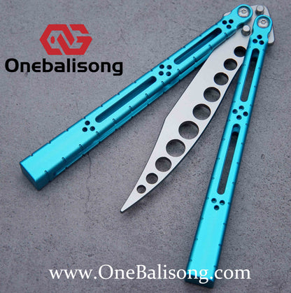 theone HOM Aluminum bas Balisong clone Aluminum alloy handle stainless steel blade Bushing