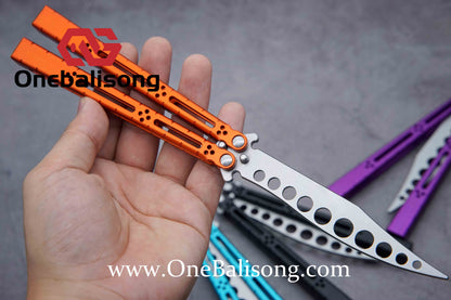 theone HOM Aluminum bas Balisong clone Aluminum alloy handle stainless steel blade Bushing