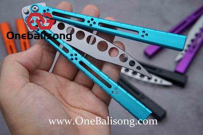 theone HOM Aluminum bas Balisong clone Aluminum alloy handle stainless steel blade Bushing