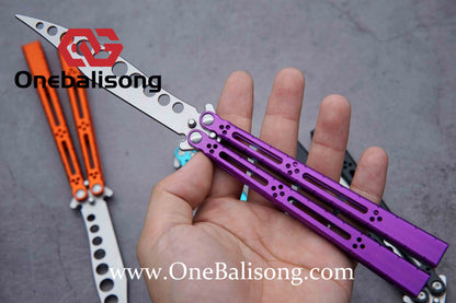 theone HOM Aluminum bas Balisong clone Aluminum alloy handle stainless steel blade Bushing