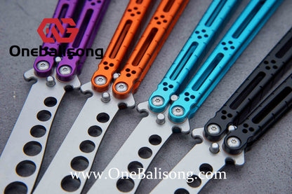 theone HOM Aluminum bas Balisong clone Aluminum alloy handle stainless steel blade Bushing