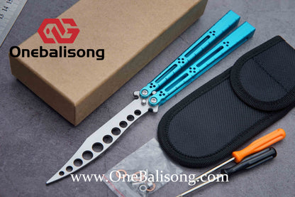 theone HOM Aluminum bas Balisong clone Aluminum alloy handle stainless steel blade Bushing