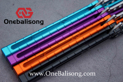 theone HOM Aluminum bas Balisong clone Aluminum alloy handle stainless steel blade Bushing