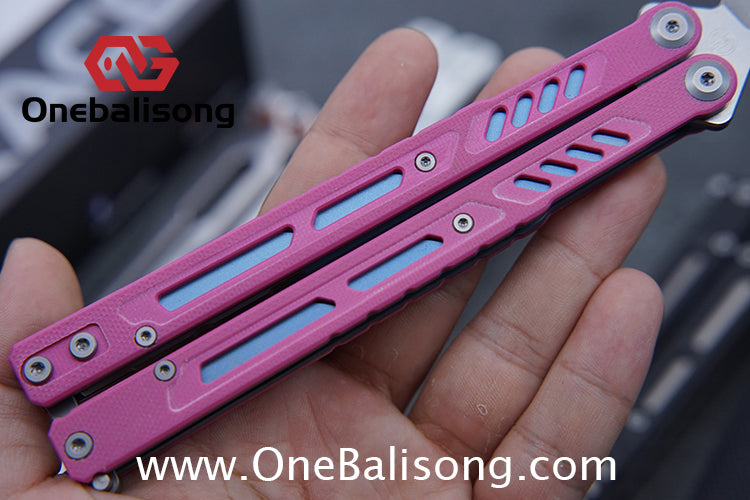 Maxace Banshee Balisong G10/PEI Patch Handle 10Cr15CoMoV Stone Washing Blade Bushing