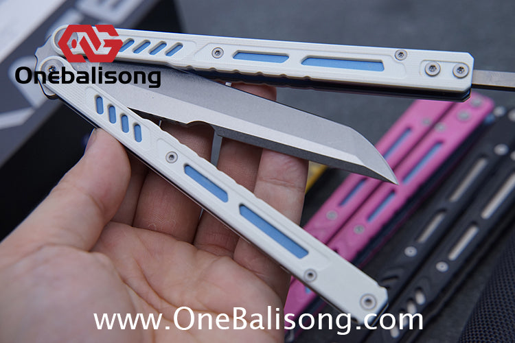 Maxace Banshee Balisong G10/PEI Patch Handle 10Cr15CoMoV Stone Washing Blade Bushing