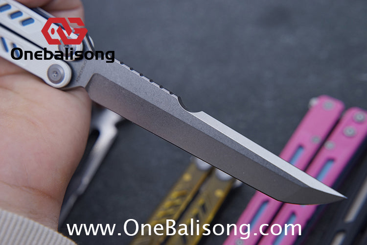 Maxace Banshee Balisong G10/PEI Patch Handle 10Cr15CoMoV Stone Washing Blade Bushing