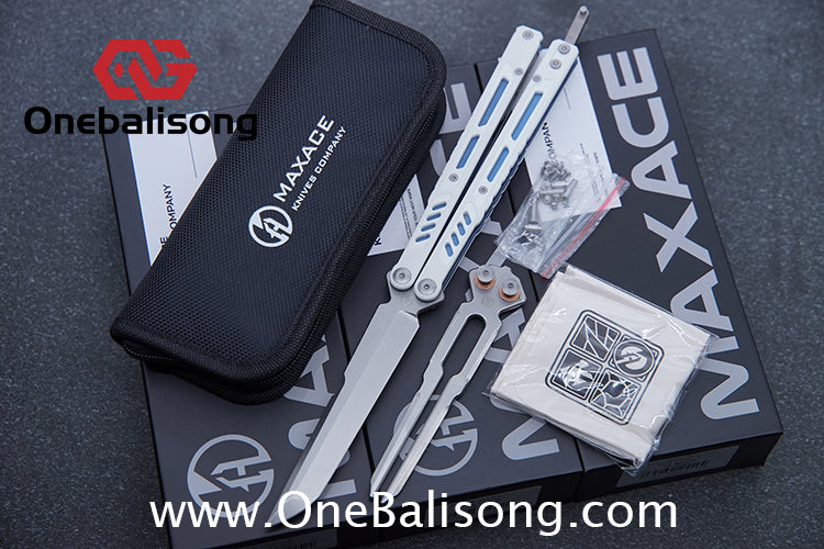 Maxace Banshee Balisong G10/PEI Patch Handle 10Cr15CoMoV Stone Washing Blade Bushing