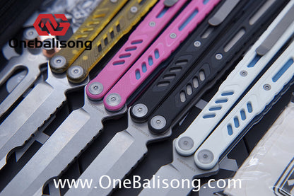 Maxace Banshee Balisong G10/PEI Patch Handle 10Cr15CoMoV Stone Washing Blade Bushing