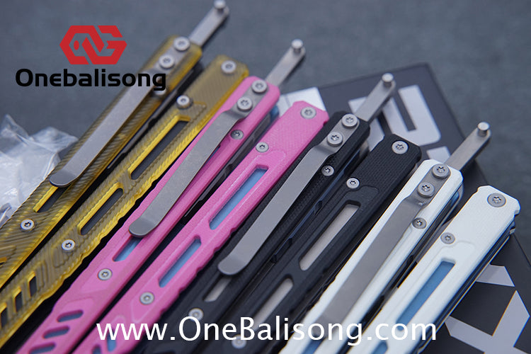 Maxace Banshee Balisong G10/PEI Patch Handle 10Cr15CoMoV Stone Washing Blade Bushing