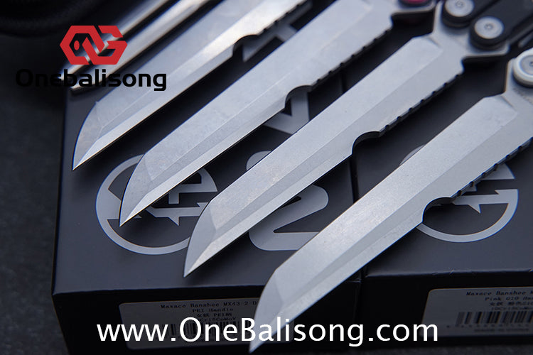 Maxace Banshee Balisong G10/PEI Patch Handle 10Cr15CoMoV Stone Washing Blade Bushing