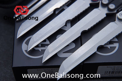Maxace Banshee Balisong G10/PEI Patch Handle 10Cr15CoMoV Stone Washing Blade Bushing