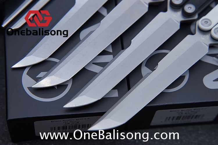 Maxace Banshee Balisong G10/PEI Patch Handle 10Cr15CoMoV Stone Washing Blade Bushing