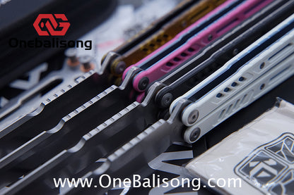 Maxace Banshee Balisong G10/PEI Patch Handle 10Cr15CoMoV Stone Washing Blade Bushing