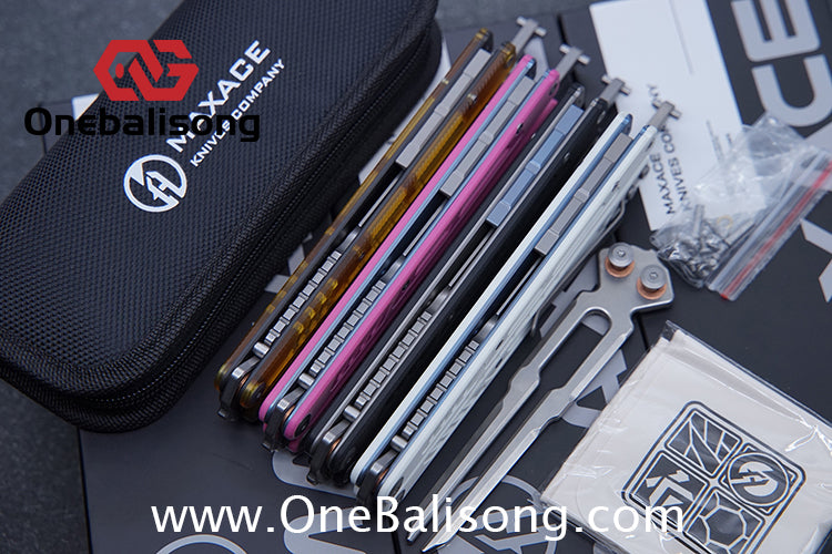 Maxace Banshee Balisong G10/PEI Patch Handle 10Cr15CoMoV Stone Washing Blade Bushing