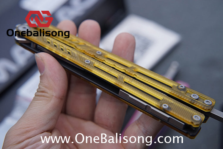 Maxace Banshee Balisong G10/PEI Patch Handle 10Cr15CoMoV Stone Washing Blade Bushing