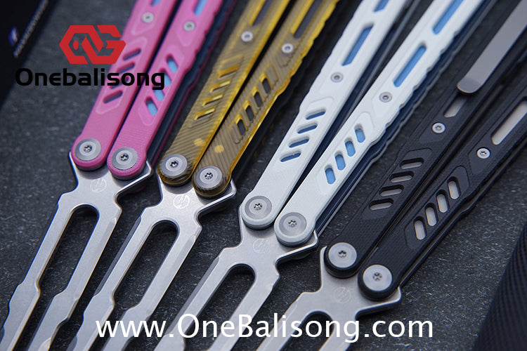 Maxace Banshee Balisong G10/PEI Patch Handle 10Cr15CoMoV Stone Washing Blade Bushing