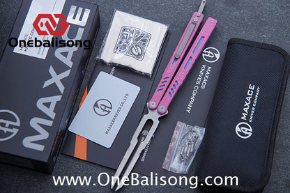 Maxace Banshee Balisong G10/PEI Patch Handle 10Cr15CoMoV Stone Washing Blade Bushing