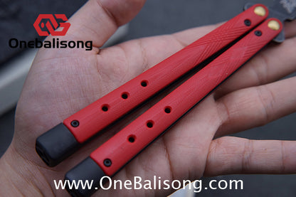 Baliplus BM99 Necron Balisong Clone Sandwich Titanium/G10+Stainless Steel Handle Live/Fake Blade Bushing